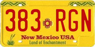 NM license plate 383RGN