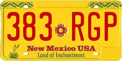 NM license plate 383RGP