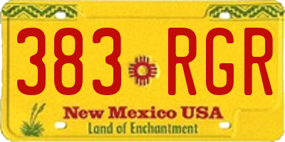 NM license plate 383RGR