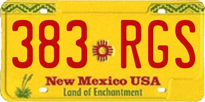 NM license plate 383RGS
