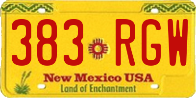 NM license plate 383RGW