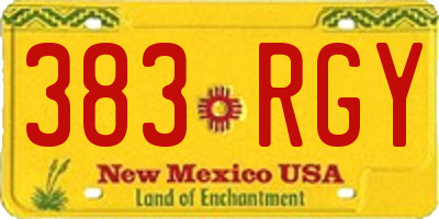 NM license plate 383RGY