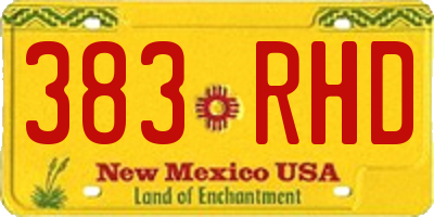 NM license plate 383RHD