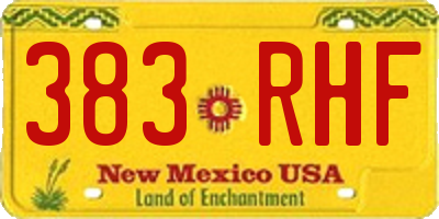 NM license plate 383RHF