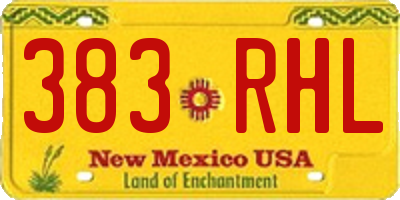 NM license plate 383RHL