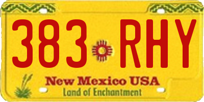 NM license plate 383RHY