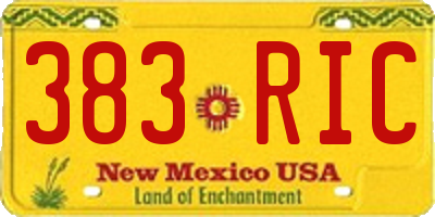 NM license plate 383RIC
