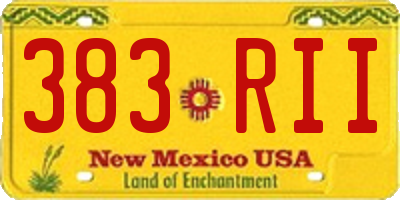 NM license plate 383RII