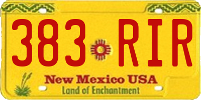 NM license plate 383RIR