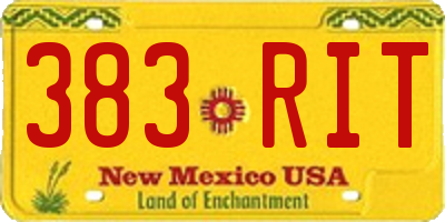 NM license plate 383RIT