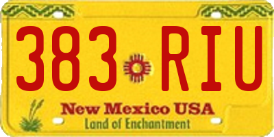NM license plate 383RIU
