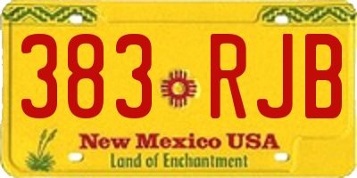 NM license plate 383RJB