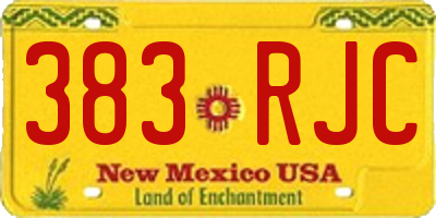 NM license plate 383RJC