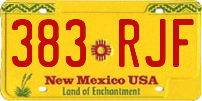 NM license plate 383RJF