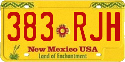 NM license plate 383RJH