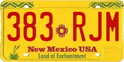 NM license plate 383RJM