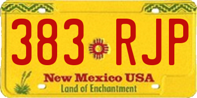 NM license plate 383RJP