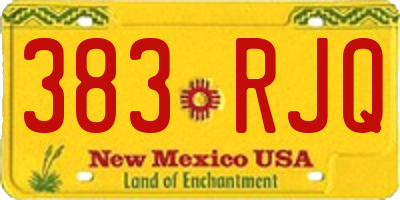 NM license plate 383RJQ