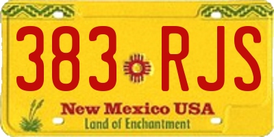 NM license plate 383RJS