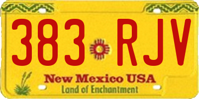 NM license plate 383RJV