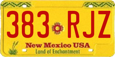 NM license plate 383RJZ