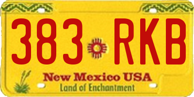 NM license plate 383RKB