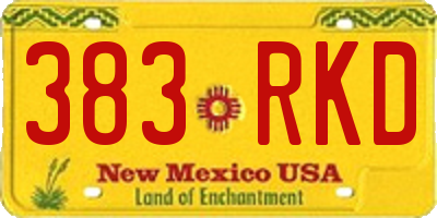 NM license plate 383RKD