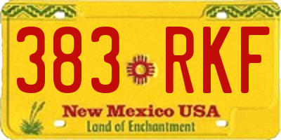 NM license plate 383RKF