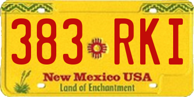 NM license plate 383RKI