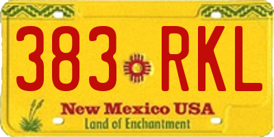 NM license plate 383RKL