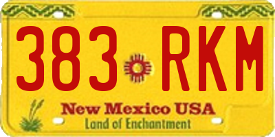 NM license plate 383RKM