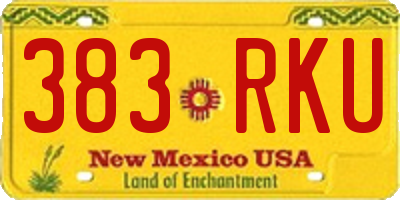 NM license plate 383RKU