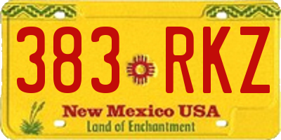 NM license plate 383RKZ