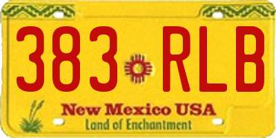 NM license plate 383RLB