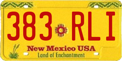 NM license plate 383RLI