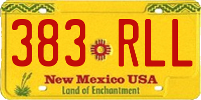 NM license plate 383RLL