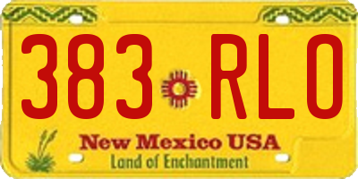 NM license plate 383RLO