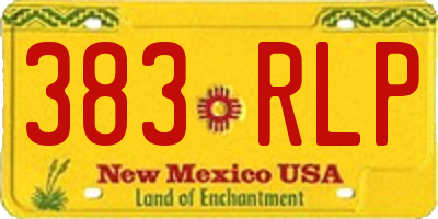 NM license plate 383RLP