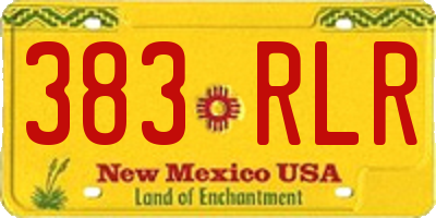 NM license plate 383RLR
