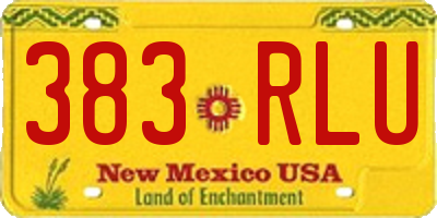 NM license plate 383RLU