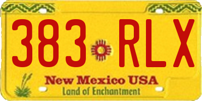 NM license plate 383RLX