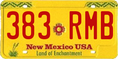NM license plate 383RMB