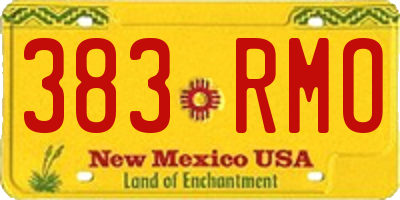NM license plate 383RMO