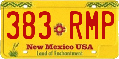 NM license plate 383RMP