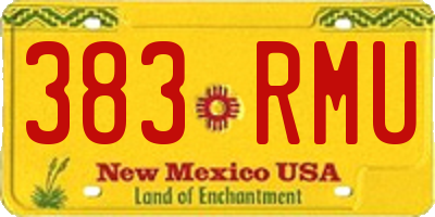 NM license plate 383RMU