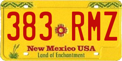 NM license plate 383RMZ