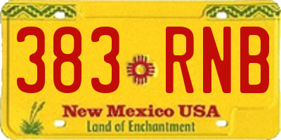 NM license plate 383RNB