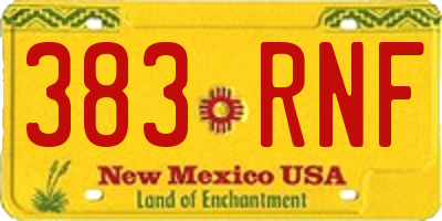NM license plate 383RNF