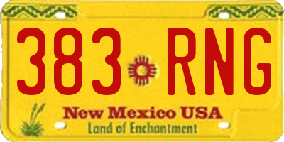 NM license plate 383RNG