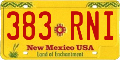 NM license plate 383RNI